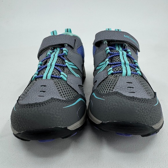 Merrel WOMENS Gray Green Purple Leather Lace Up Hiking Shoes Sneakers SIZE 7 - Picture 11 of 15